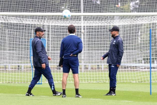 DEU, DFL, 2 FBL Hertha BSC, Training, 02 07 2024, Sportforum, Berlin, DEU, DFL, 2 FBL Hertha BSC, Training, in the picture Head Coach Cristian Fiel Hertha BSC Berlin , Co Coach Jaime Monroy Hertha BSC Berlin , Co Coach Patrick Ebert Hertha BSC Berlin DFL regulations prohibit any use of Photographs as image sequences and or quasi video Foto Juergen Engler nordphoto GmbH nordphotoxGmbHx xEngler nph00076