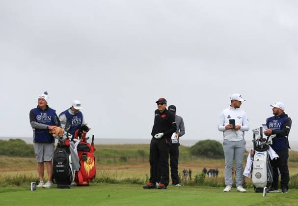 2nd July 2024; West Lancashire Golf Club, Blundellsands, Liverpool, England; Final Qualifying for The Open Golf Championship: Sergio Garcia (ESP) with his playing partners Sam Bairstow (ENG) and Alex Maguire (IRE) at the 7th hole  ActionPlus12662641 DavidxBlunsden