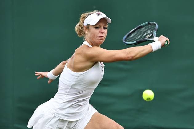 Laura Siegemund, GER, during first round of 2024 All England Lawn Tennis Championships at Wimbledon, womens singles, London, 02 07 2024