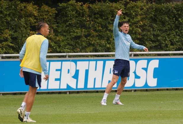 Germany, Berlin, Sportpark, GER, 2 FBL, Hertha BSC, Season 2024 25, Training, Photo Derry Scherhant, Fabian Reese