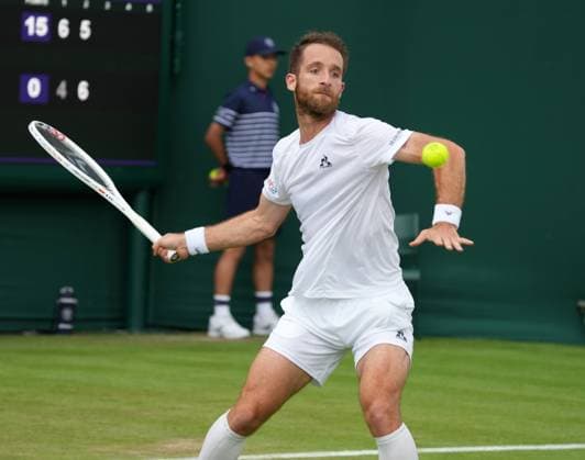 Lawn Tennis - 2024 Wimbledon Championship - Constant Lestienne (FRA) v Lorenzo Musetti (ITA) - All England Lawn Tennis & Croquet Club - Tuesday 2nd July 2024 Constant Lestienne (FRA) 