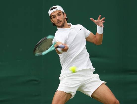 Lawn Tennis - 2024 Wimbledon Championship - Constant Lestienne (FRA) v Lorenzo Musetti (ITA) - All England Lawn Tennis & Croquet Club - Tuesday 2nd July 2024 Lorenzo Musetti (ITA) 