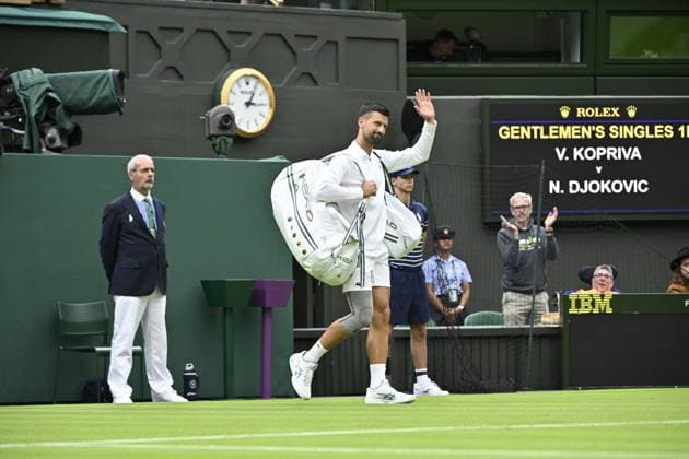 Tennis : Wimbledon 2024 - England - Novak Djokovic - Serbie Tennis : Wimbledon 2024 - England - 02 07 2024 ChrysleneCaillaud Panoramic 