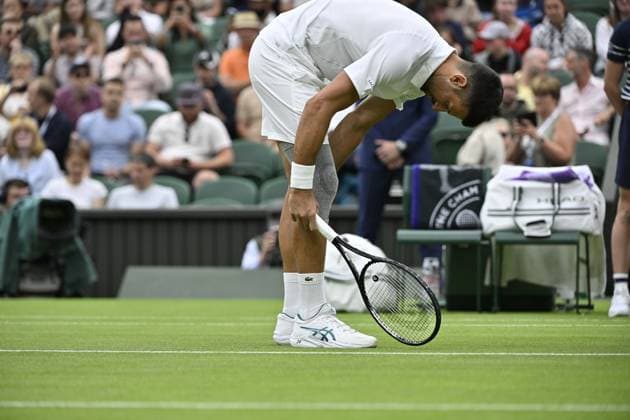 Tennis : Wimbledon 2024 - England - Novak Djokovic - Serbie Tennis : Wimbledon 2024 - England - 02 07 2024 ChrysleneCaillaud Panoramic 