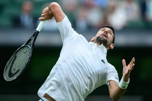 240702 Novak Djokovic of Serbia competes in a first round singles match during day 2 of Wimbledon on July 2, 2024 in London Photo Jesper Zerman BILDBYRAN kod JZ JZ0548 tennis wimbledon AELTC day 2 bbeng  Copyright: JESPERxZERMAN BB240702JZ033