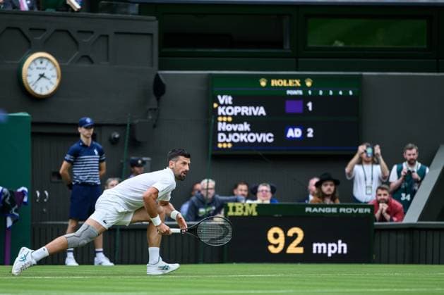 240702 Novak Djokovic of Serbia competes in a first round singles match during day 2 of Wimbledon on July 2, 2024 in London Photo Jesper Zerman BILDBYRAN kod JZ JZ0548 tennis wimbledon AELTC day 2 bbeng  Copyright: JESPERxZERMAN BB240702JZ032