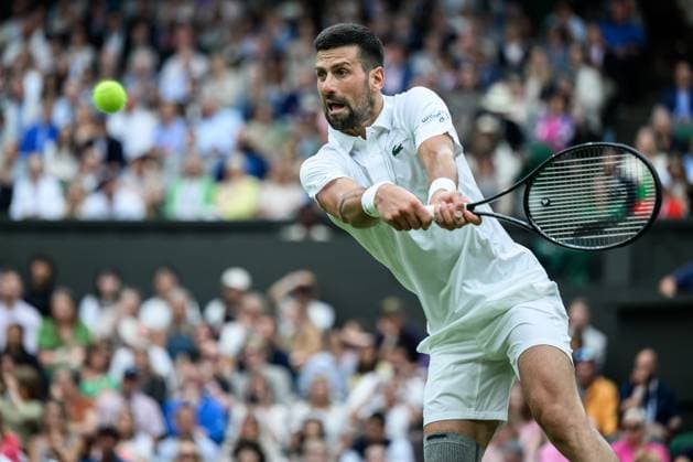 240702 Novak Djokovic of Serbia competes in a first round singles match during day 2 of Wimbledon on July 2, 2024 in London Photo Jesper Zerman BILDBYRAN kod JZ JZ0548 tennis wimbledon AELTC day 2 bbeng  Copyright: JESPERxZERMAN BB240702JZ035
