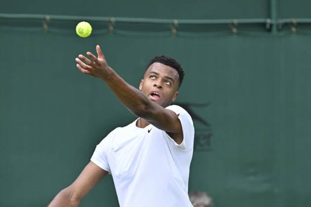 Tennis : Wimbledon 2024 - England - Giovanni Mpetshi Perricard - France Tennis : Wimbledon 2024 - England - 02 07 2024 ChrysleneCaillaud Panoramic 