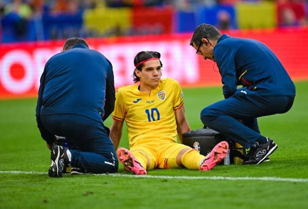 Ianis Hagi Romania is injured, UEFA EURO 2024 Round of 16, Romania vs the Netherlands, Munich Football Arena on July 02, 2024 in Munich, Germany Photo by Silas Schueller DeFodi Images Ianis Hagi Romania is injured, UEFA EURO 2024 Round of 16, Romania vs the Netherlands, Munich Football Arena on July 2, 2024 in Munich, Germany Photo by Silas Schueller DeFodi Images Defodi 738 738 ROUNED 20240702 135 Defodi-738