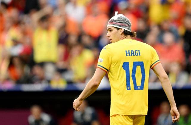 Germany Soccer Euro 2024 Romania - Netherlands 8721245 02.07.2024 Romania s Ianis Hagi is seen during the UEFA EURO, EM, Europameisterschaft,Fussball 2024 round of 16 soccer match between Romania and Netherlands at the Munich Football Arena in Munich, Germany. Alexey Filippov Sputnik Munich Germany  Copyright: xAlexeyxFilippovx