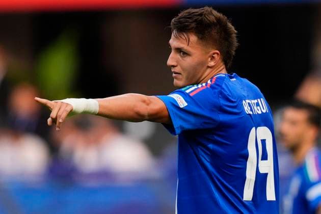 Italy™s Mateo Retegui during the Euro 2024 soccer match between Swiss and Italy at the Olympiastadion, Berlin, Germany - Saturday 29, June, 2024. - Soccer .  Copyright: xFabioxFerrari LaPressex