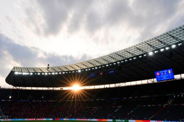 Sun at stadium after the match at the Euro 2024 soccer match between Swiss and Italy at the Olympiastadion, Berlin, Germany - Saturday 29, June, 2024. - Soccer .  Copyright: xFabioxFerrari LaPressex