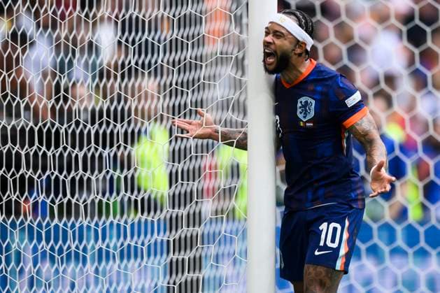 Romania v Netherlands - UEFA EURO, EM, Europameisterschaft,Fussball 2024 Memphis Depay of Netherlands reacts during the UEFA EURO 2024 round of 16 football match between Romania and Netherlands. Munich Germany Copyright: xNicolòxCampox