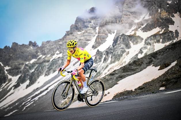 Ecuadorian Richard Carapaz of EF Education-EasyPost pictured in action during stage 4 of the 2024 Tour de France cycling race, from Pinerolo, Italy to Valloire, France (139,6 km) on Tuesday 02 July 2024. The 111th edition of the Tour de France starts on Saturday 29 June and will finish in Nice, France on 21 July. JASPERxJACOBS  x95723654x