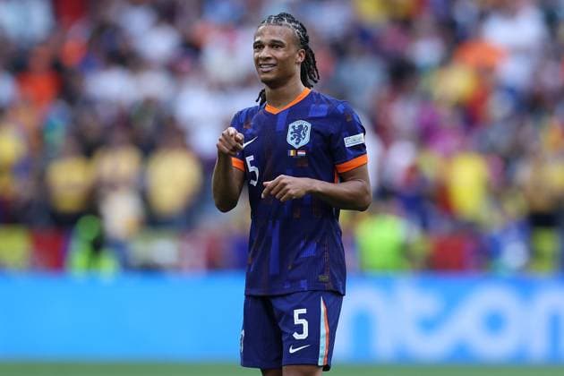 Soccer UEFA EURO 2024 Round of 16 Romania Netherlands on 02 07 2024 at the Munich Football Arena in Munich Nathan Ake Netherlands xMSx