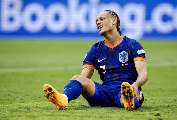 MUNICH - Xavi Simons of Holland during the UEFA EURO, EM, Europameisterschaft,Fussball 2024 round of 16 match between Romania and the Netherlands at the Munich Football Arena on July 2, 2024 in Munich, Germany. ANP KOEN VAN WEEL UEFA EURO 2024 2024 xVIxANPxSportx xxANPxIVx 502626007 originalFilename: 502626007.jpg