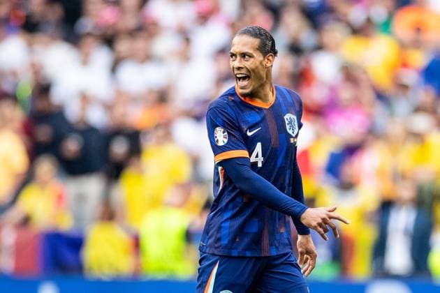 UEFA EURO 2024 Romania Netherlands 02 07 2024 Virgil van Dijk Netherlands, 4 with the emotions UEFA EURO 2024 Romania Netherlands Munich Football Arena, Munich 02 07 2024 Copyright: xBEAUTIFULxSPORTS Buriakovx