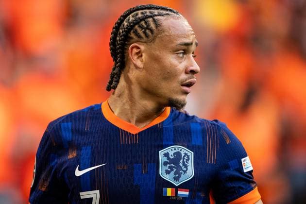 UEFA EURO 2024 Romania Netherlands 02 07 2024 Xavi Simons Netherlands, 7 UEFA EURO 2024 Romania Netherlands Munich Football Arena, Munich 02 07 2024 Copyright: xBEAUTIFULxSPORTS Buriakovx