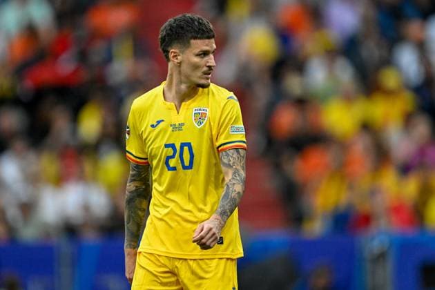 Image shows Man 20, Romania , 02 07 2024, Munich, Football, European Championship, Romania Netherlands, EVENT REGULATIONS PROHIBIT ANY USE OF PHOTOGRAPHS AS IMAGE SEQUENCES AND OR QUASI VIDEO xklx