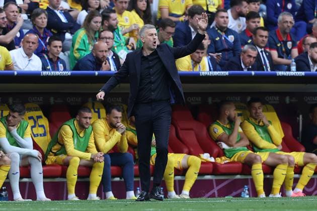 Soccer UEFA EURO 2024 Round of 16 Romania Netherlands on 02 07 2024 at the Munich Football Arena in Munich Edward Iordanescu Coach Head Coach Romania xMSx