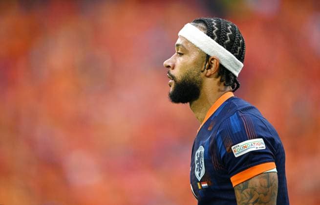 Germany Soccer Euro 2024 Romania - Netherlands 8721340 02.07.2024 Netherlands Memphis Depay is seen during the UEFA EURO, EM, Europameisterschaft,Fussball 2024 round of 16 soccer match between Romania and Netherlands at the Munich Football Arena in Munich, Germany. Alexey Filippov Sputnik Munich Germany  Copyright: xAlexeyxFilippovx