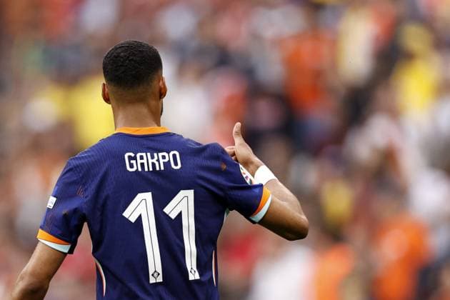 MUNICH - Cody Gakpo of Holland during the UEFA EURO, EM, Europameisterschaft,Fussball 2024 round of 16 match between Romania and the Netherlands at the Munich Football Arena on July 2, 2024 in Munich, Germany. ANP MAURICE VAN STEEN UEFA EURO 2024 2024 xVIxANPxSportx xxANPxIVx 502628376 originalFilename: 502628376.jpg