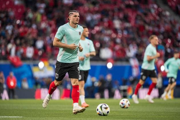 SOCCER - UEFA EURO, EM, Europameisterschaft,Fussball 2024 LEIPZIG,GERMANY,02.JUL.24 - SOCCER -UEFA EURO 2024, round of 16, Austria vs Turkey. Image shows Marcel Sabitzer (AUT) during warm up.  GEPAxpictures xJohannesxFriedl
