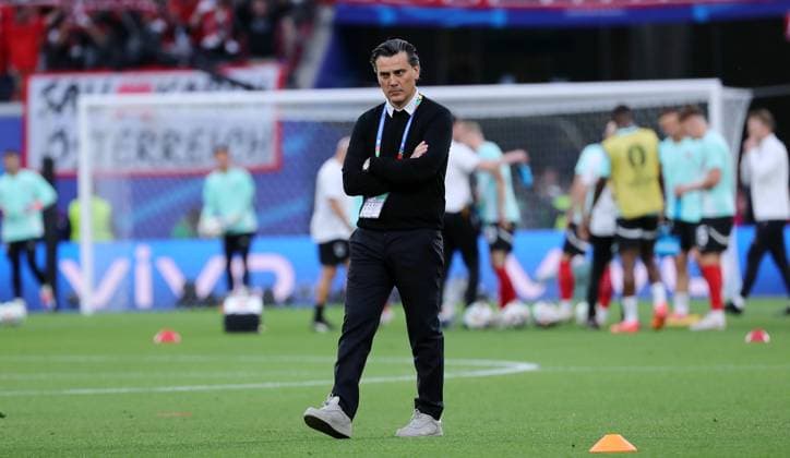 Coach Vincenzo Montella before the match Sport Football Soccer European Championship Euro 2024 European Championship Men Season 2023 2024 02 07 2024 Austria AUT vs Turkey TUR in Leipzig DFL regulations prohibit any use of photographs as image sequences and or quasi video
