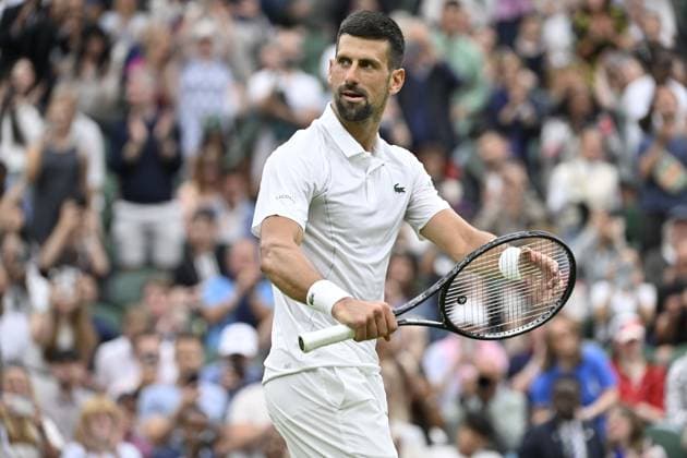 Tennis : Wimbledon 2024 - England - Novak Djokovic - Serbie Tennis : Wimbledon 2024 - England - 02 07 2024 ChrysleneCaillaud Panoramic 