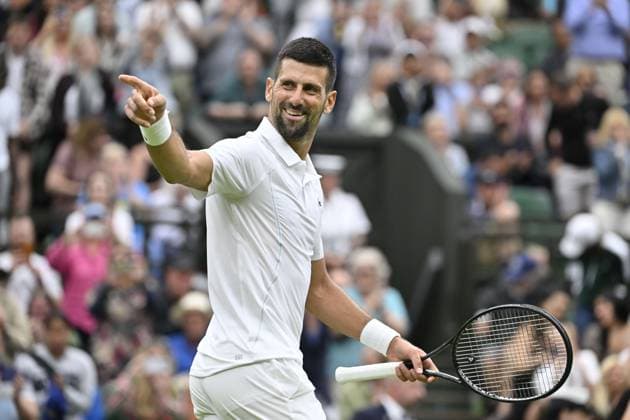 Tennis : Wimbledon 2024 - England - Novak Djokovic - Serbie Tennis : Wimbledon 2024 - England - 02 07 2024 ChrysleneCaillaud Panoramic 