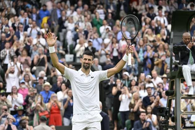 Tennis : Wimbledon 2024 - England - Novak Djokovic - Serbie Tennis : Wimbledon 2024 - England - 02 07 2024 ChrysleneCaillaud Panoramic 