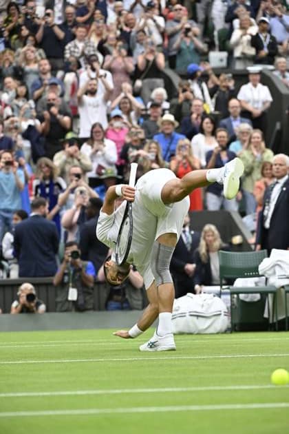 Tennis : Wimbledon 2024 - England - Novak Djokovic - Serbie Tennis : Wimbledon 2024 - England - 02 07 2024 ChrysleneCaillaud Panoramic 