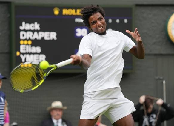 Lawn Tennis - 2024 Wimbledon Championship - Jack Draper (GBR) v Elias Ymer (SWE) - All England Lawn Tennis & Croquet Club - Tuesday 2nd July 2024 Elias Ymer (SWE) 