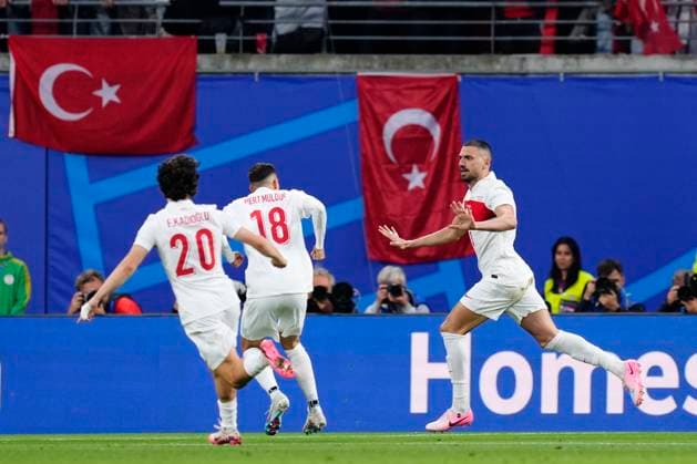 Austria v Turkiye: Round of 16 - UEFA EURO, EM, Europameisterschaft,Fussball 2024 Merih Demiral centre-back of Turkey and Al-Ahli SFC celebrates after scoring his sides first goal during the UEFA EURO 2024 round of 16 match between Austria and Turkiye at Football Stadium Leipzig on July 2, 2024 in Leipzig, Germany. Leipzig Germany  Copyright: xJosexBretonx originalFilename:bretonhernandez-austriav240702_npCud.jpg