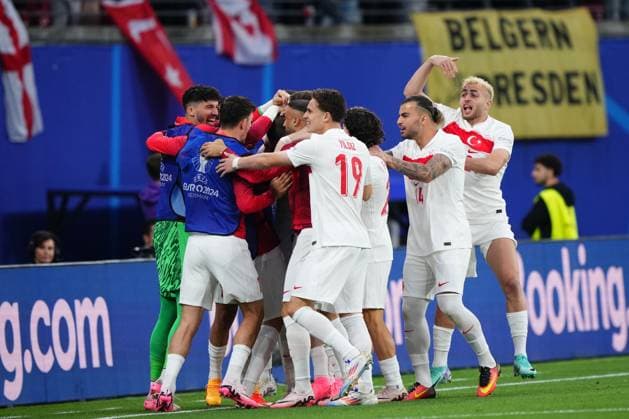 GER: Austria v Turkiye. UEFA EURO, EM, Europameisterschaft,Fussball 2024 Merih Demiral of Turkiye celebrates the 0-1 during the UEFA Euro 2024 match between Austria and Turkiye, Round of 16, played at Red Bull Arena Stadium on July 2, 2024 in Leipzig, Germany. kpng Copyright: xBaguxBlancox xPRESSINPHOTOx PS_240702_AUS_TUR_010
