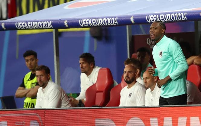 02 07 2024, xtgx, European Football Championship 2024 1 8 Final, Austria Turkey emspor, v l David Alaba UEFA REGULATIONS PROHIBIT ANY USE OF PHOTOGRAPHS as IMAGE SEQUENCES and or QUASI VIDEO Leipzig