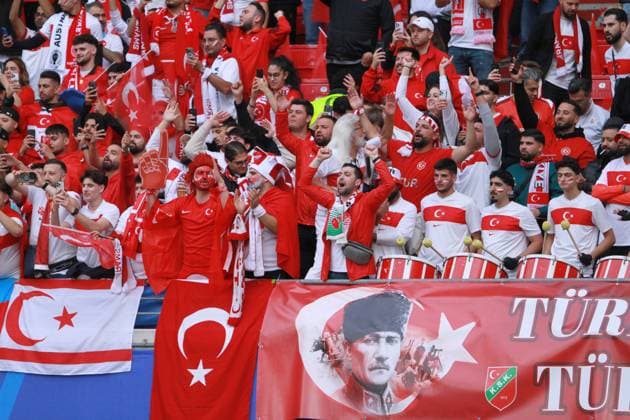 Leipzig, Saxony, Germany, 02 07 2024 Red Bull Arena European Football Championship 2024, Round of 16, Austria Turkey Turkish fans Copyright: xdtsxNachrichtenagenturx dts_42932