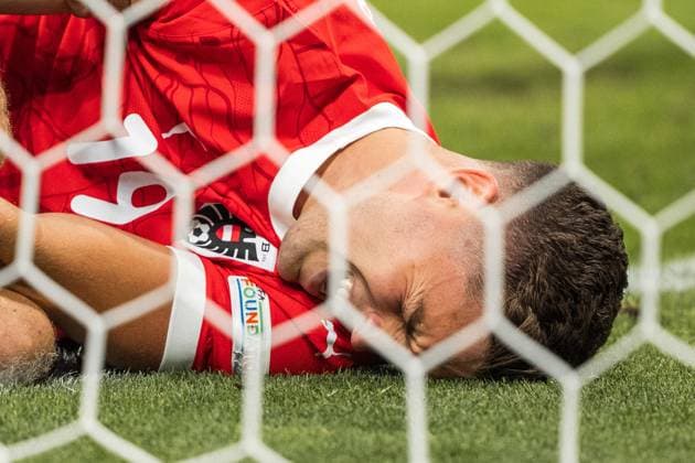 SOCCER - UEFA EURO, EM, Europameisterschaft,Fussball 2024 LEIPZIG,GERMANY,02.JUL.24 - SOCCER -UEFA EURO 2024, round of 16, Austria vs Turkey. Image shows the injury of Christoph Baumgartner (AUT).  GEPAxpictures xJohannesxFriedl
