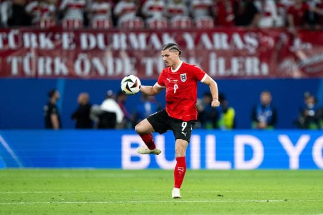 Marcel Sabitzer Austria, 09 on the ball, GER, Austria AUT vs Tuerkiye TUR , European Football Championship, UEFA EURO 2024, Round of 16, 02 07 2024 GER, Austria AUT vs Tuerkiye TUR , European Football Championship, UEFA EURO 2024, Round of 16, 02 07 2024 Leipzig Copyright: xEibner-Pressefoto Memmlerx EP_MMR