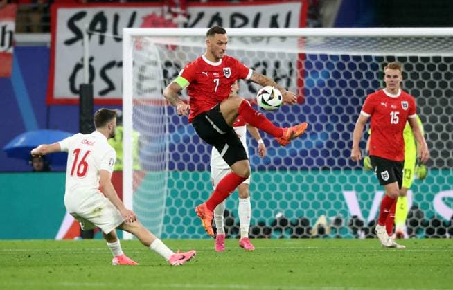 02 07 2024, xtgx, European Football Championship 2024 1 8 Final, Austria Turkey emspor, v l Ismail Yüksek Turkey Turkey , Marko Arnautovic Austria UEFA REGULATIONS PROHIBIT ANY USE OF PHOTOGRAPHS as IMAGE SEQUENCES and or QUASI VIDEO Leipzig