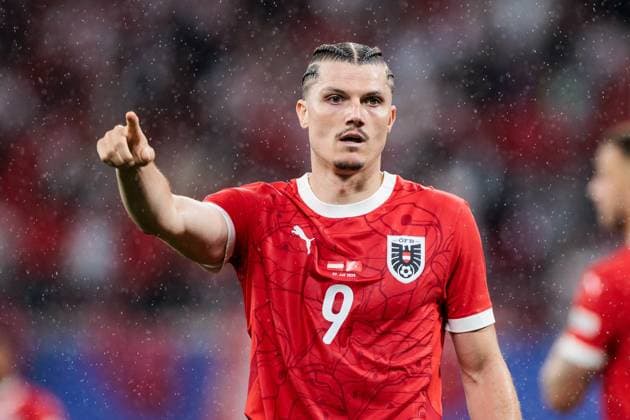 UEFA EURO 2024 Austria Turkey 02 07 2024 Marcel Sabitzer Austria, 9 gestures UEFA EURO 2024 Austria Turkey Leipzig Stadium, Leipzig on 02 07 2024 Copyright: xBEAUTIFULxSPORTS Wunderlx