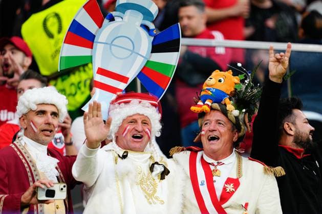 Fans in the stands Austria v Turkiye, UEFA European Championship, EM, Europameisterschaft 2024, Round of 16, Football, Leipzig Stadium, Leipzig, Germany - 02 Jul 2024 EDITORIAL USE ONLY No use with unauthorised audio, video, data, fixture lists, club league logos or live services. Online in-match use limited to 120 images, no video emulation. No use in betting, games or single club league player publications.  Copyright: xDavexShopland Shutterstockx 14566651w