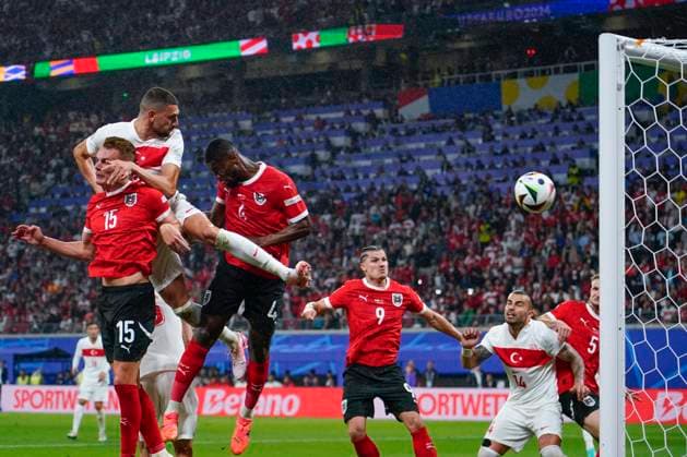 GER: Austria v Turkiye. UEFA EURO, EM, Europameisterschaft,Fussball 2024 Merih Demiral of Turkiye scores the 0-2 during the UEFA Euro 2024 match between Austria and Turkiye, Round of 16, played at Red Bull Arena Stadium on July 2, 2024 in Leipzig, Germany. kpng Copyright: xBaguxBlancox xPRESSINPHOTOx PS_240702_AUS_TUR_042