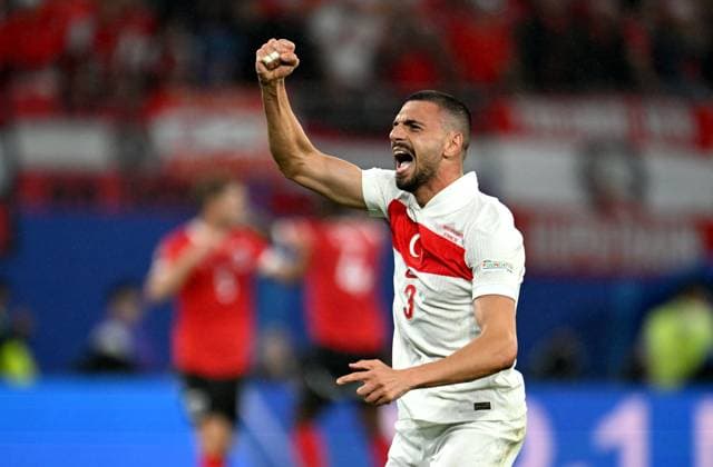Football Euro 2024 Round of 16 02 07 2024 Austria Turkey Turkey cheers after the goal to 0 2 by goal scorer Merih Demiral Turkey