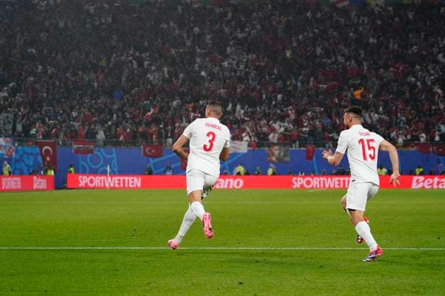 GER: Austria v Turkiye. UEFA EURO, EM, Europameisterschaft,Fussball 2024 Merih Demiral of Turkiye celebrates the 0-2 during the UEFA Euro 2024 match between Austria and Turkiye, Round of 16, played at Red Bull Arena Stadium on July 2, 2024 in Leipzig, Germany. kpng Copyright: xBaguxBlancox xPRESSINPHOTOx PS_240702_AUS_TUR_047
