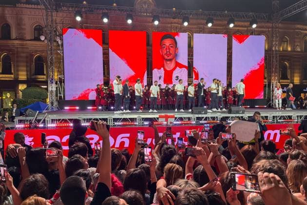 EURO 2024, Georgia national team, reception with fans in Tbilisi
