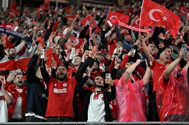 02 07 2024, Football UEFA EURO 2024, Round of 16, Austria Turkey, at the RB Arena Leipzig, The Turks celebrate their victory