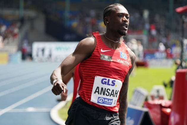 Athletics German Championships 2024, Athletics DM 2024 Braunschweig, Eintracht stadium Braunschweig, 100m Owen Ansah, HSV