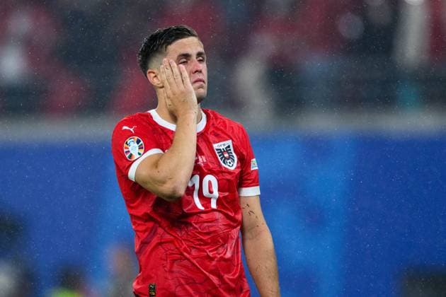 Christoph Baumgartner Austria, 19 is disappointed about the defeat, GER, Austria AUT vs Tuerkiye TUR , European Football Championship, UEFA EURO 2024, Round of 16, 02 07 2024 GER, Austria AUT vs Tuerkiye TUR , European Football Championship, UEFA EURO 2024, Round of 16, 02 07 2024 Leipzig Copyright: xEibner-Pressefoto Memmlerx EP_MMR