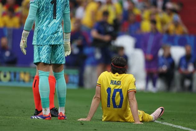 RECORD DATE NOT STATED Hagi of Romania injured Euro 2024 - Romania vrs Netherlands - Munich Arena Stadium Soccer 2024: Euro 2024: Romania vs Netherlands  - ZUMA 20240702_spo_a278_001 Copyright: xx